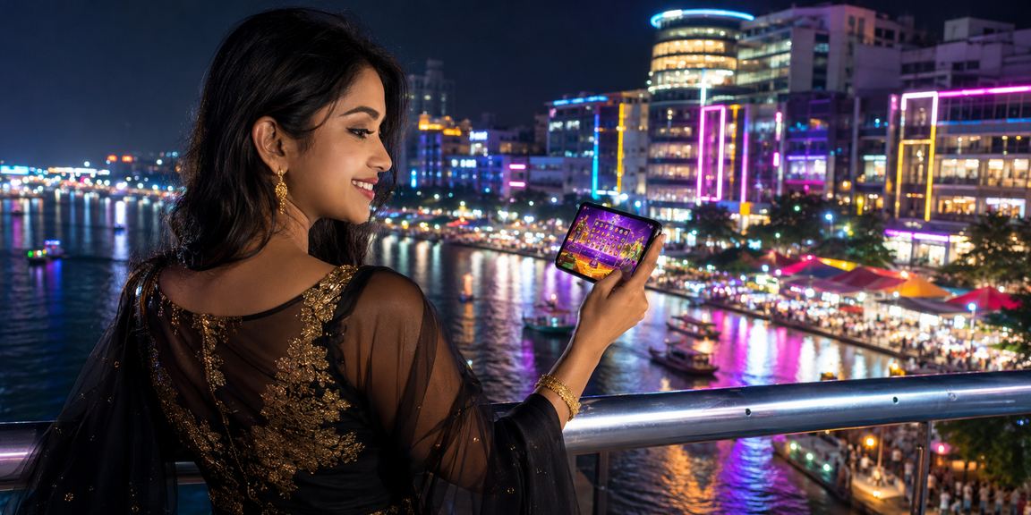 বাড়িসালের মোবাইল ক্যাসিনো রাত্রি বাজারের চমৎকার দৃশ্য